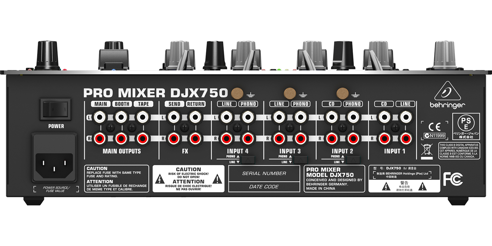 Mezclador Behringer Pro DJX750 Mezclador de 5 canales Dj Pro 